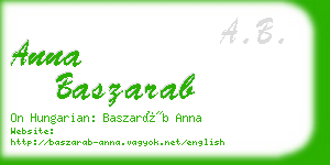 anna baszarab business card